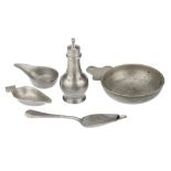 A Group of Antique Pewter Medical Items,