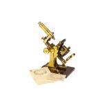 A Ross No.1 Monocular Compound Brass Microscope