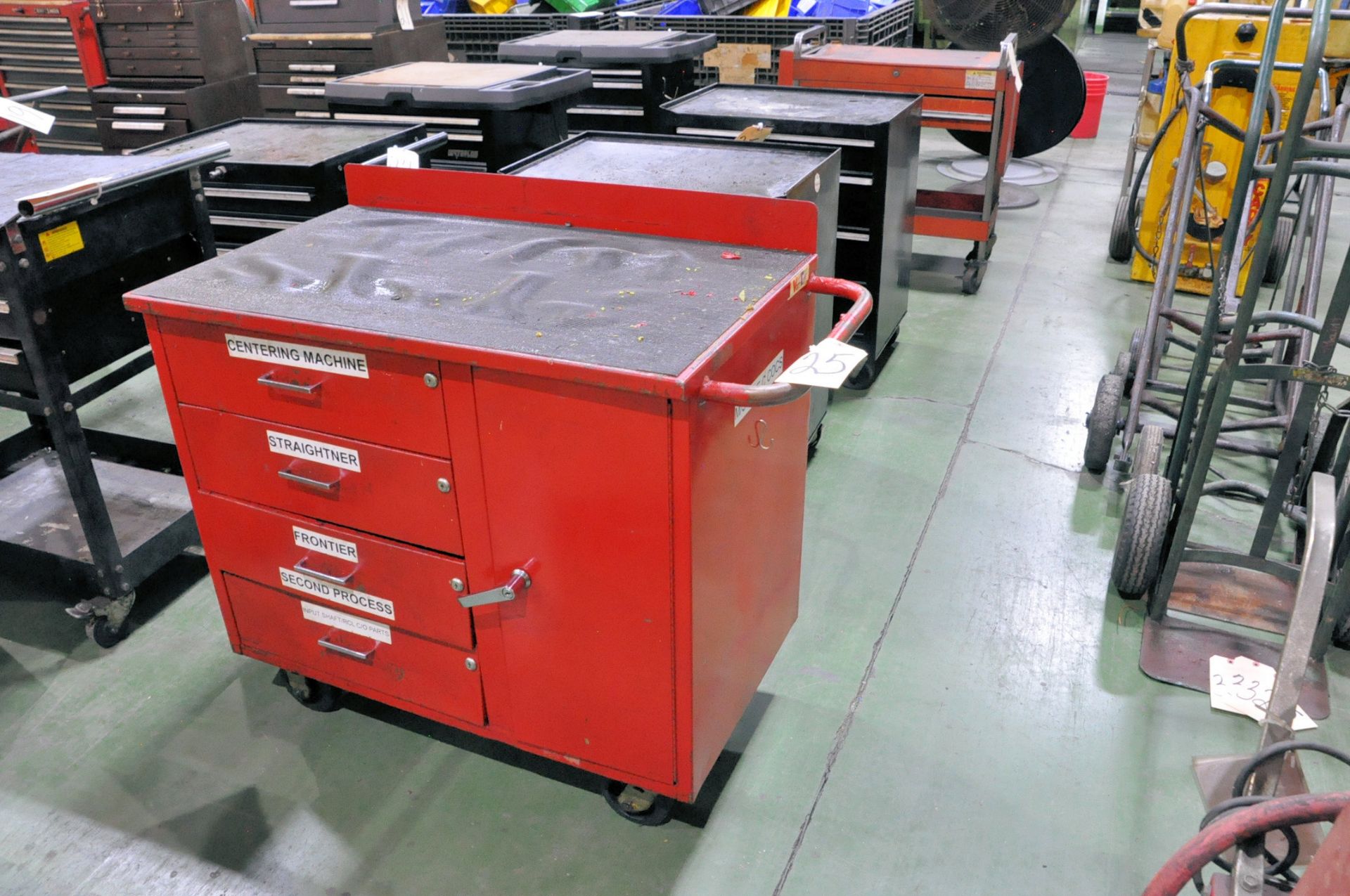 Lot-(2) Red and (2) Black Various Rolling Tool Boxes. (E-3)