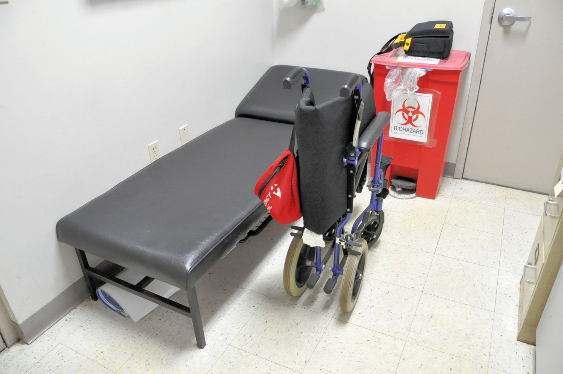 Lot-Stretcher, Wheelchair, File Cabinet, Waste Can, First Aid Vending Machine and First Aid