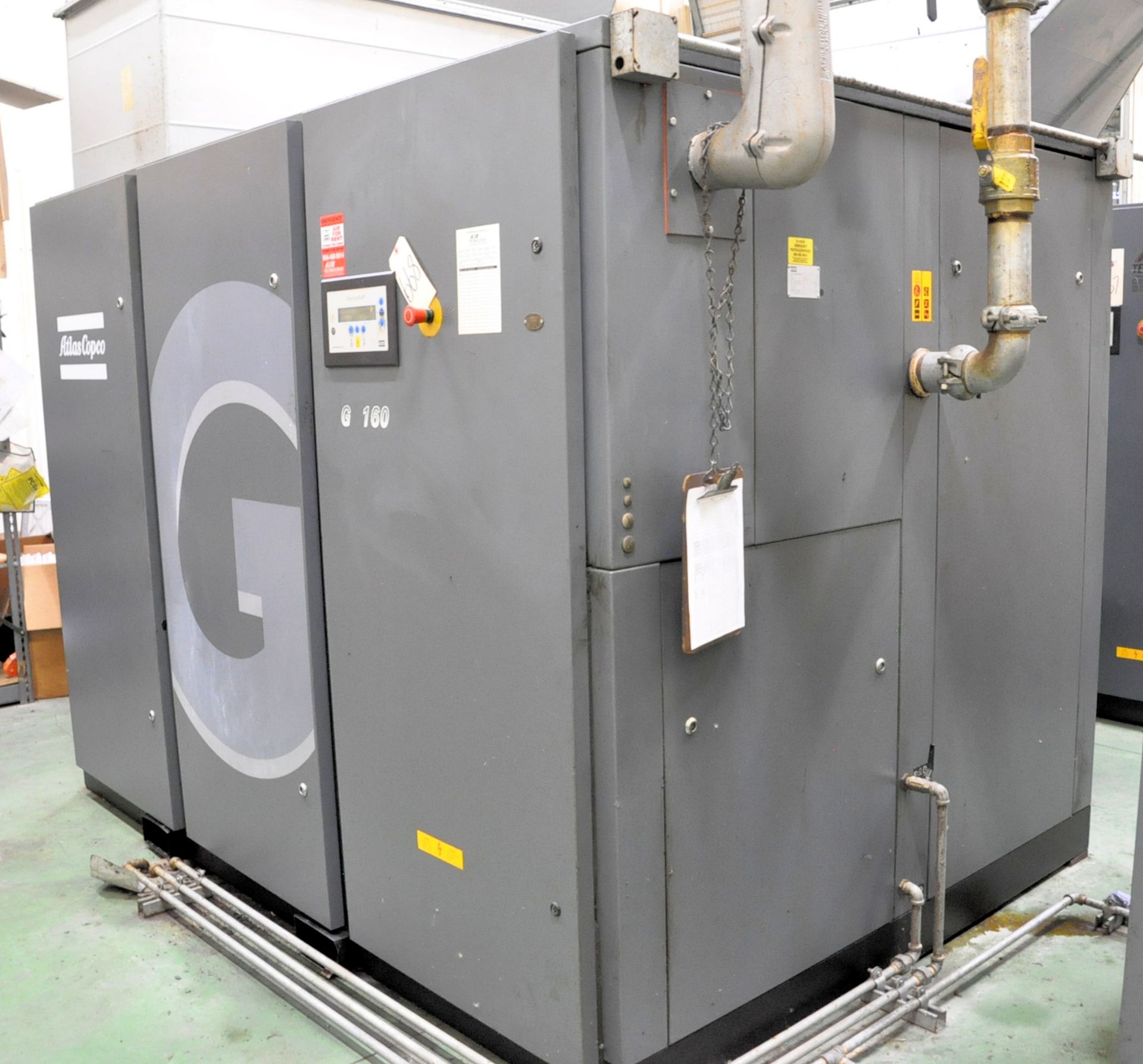 Atlas Copco Type G 160-125, 215-HP, Rotary Screw Air Compressor, S/n WUX408749 (2013), (Air