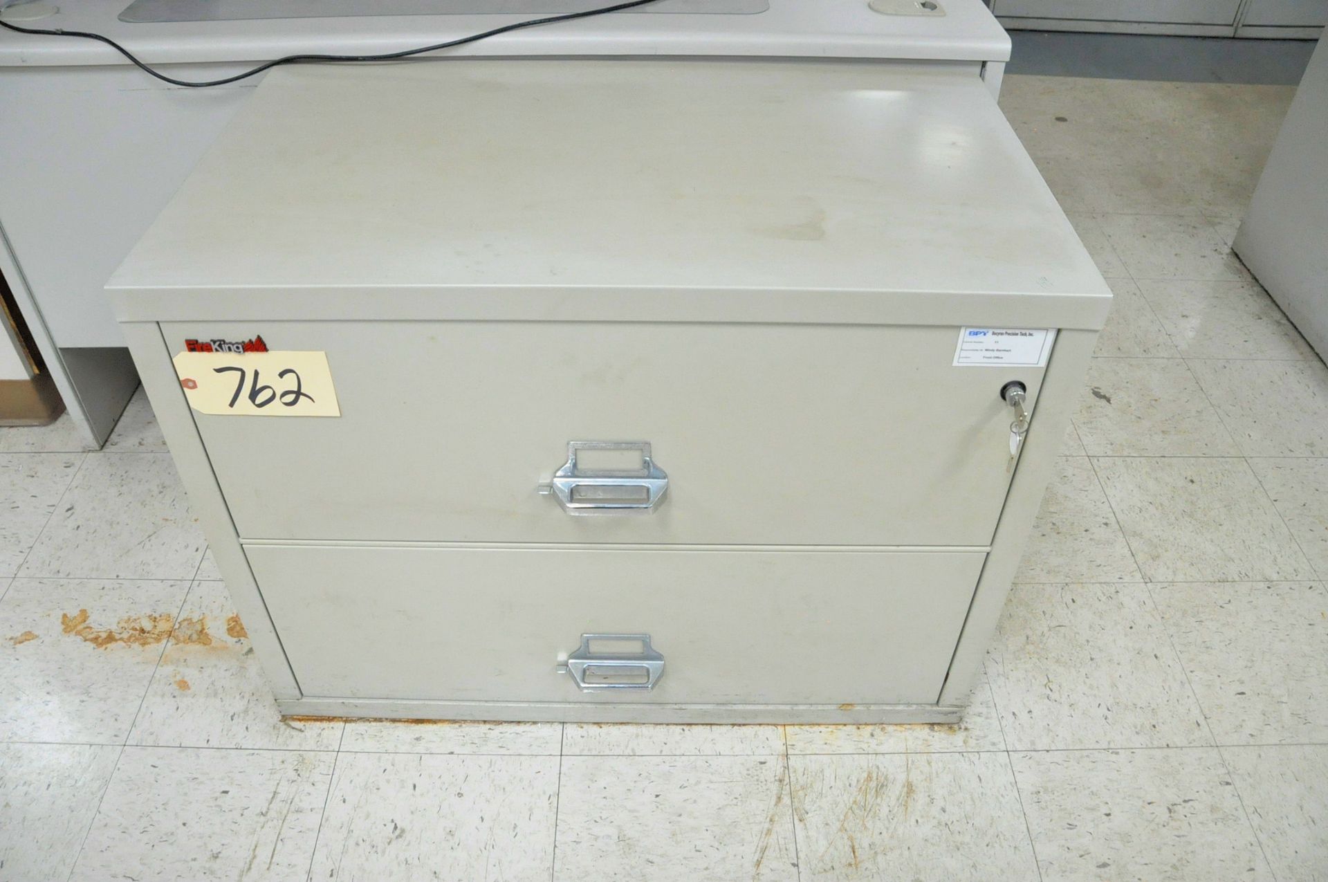 Lot-(2) Fire King 25 Fire Proof File Cabinets and (2) Sentry Small Office Safes (No Keys), (Main