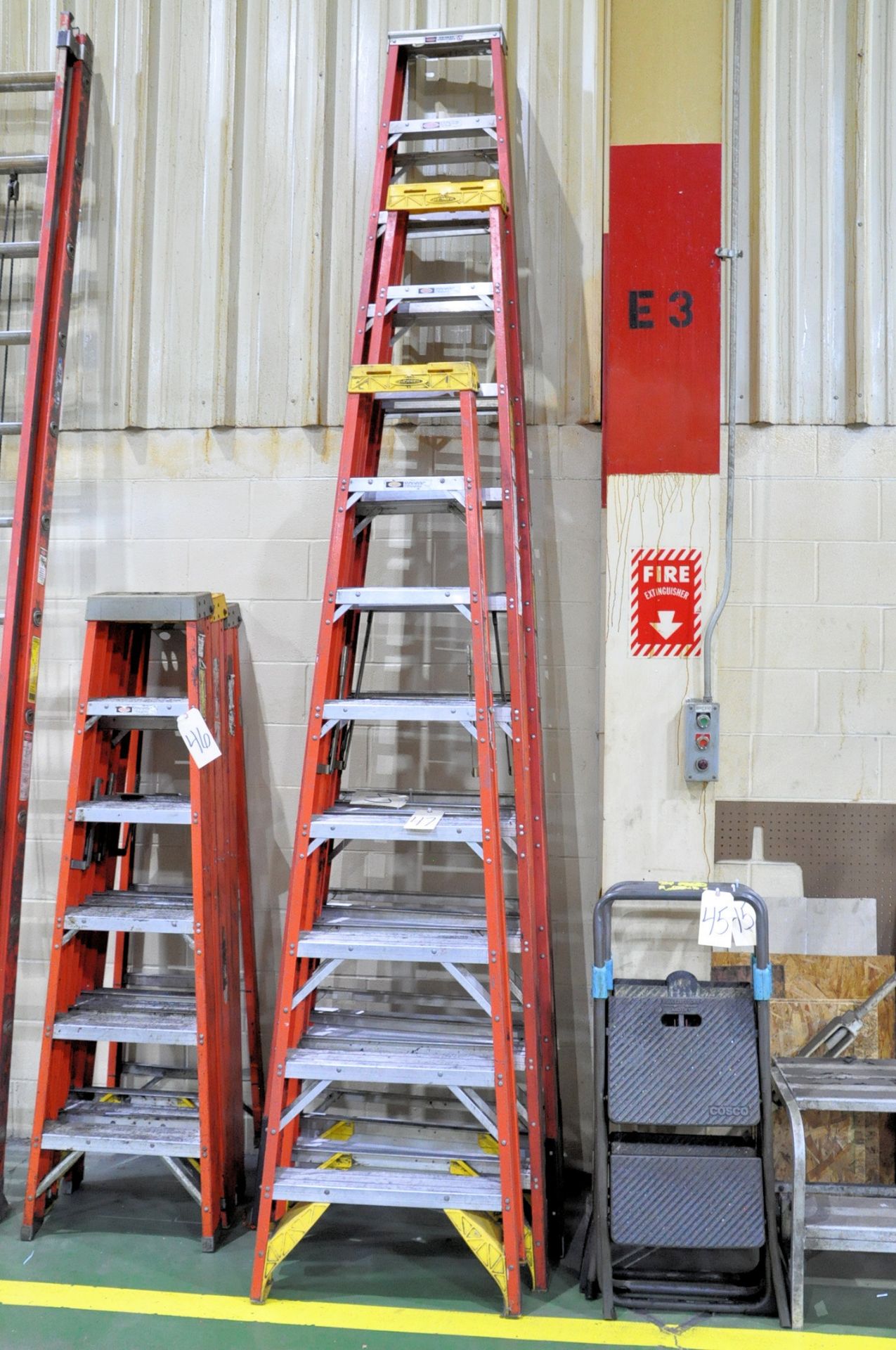 Lot-(1) 8', (1) 10' and (1) 12' Fiberglass Step Ladders, (E-3)