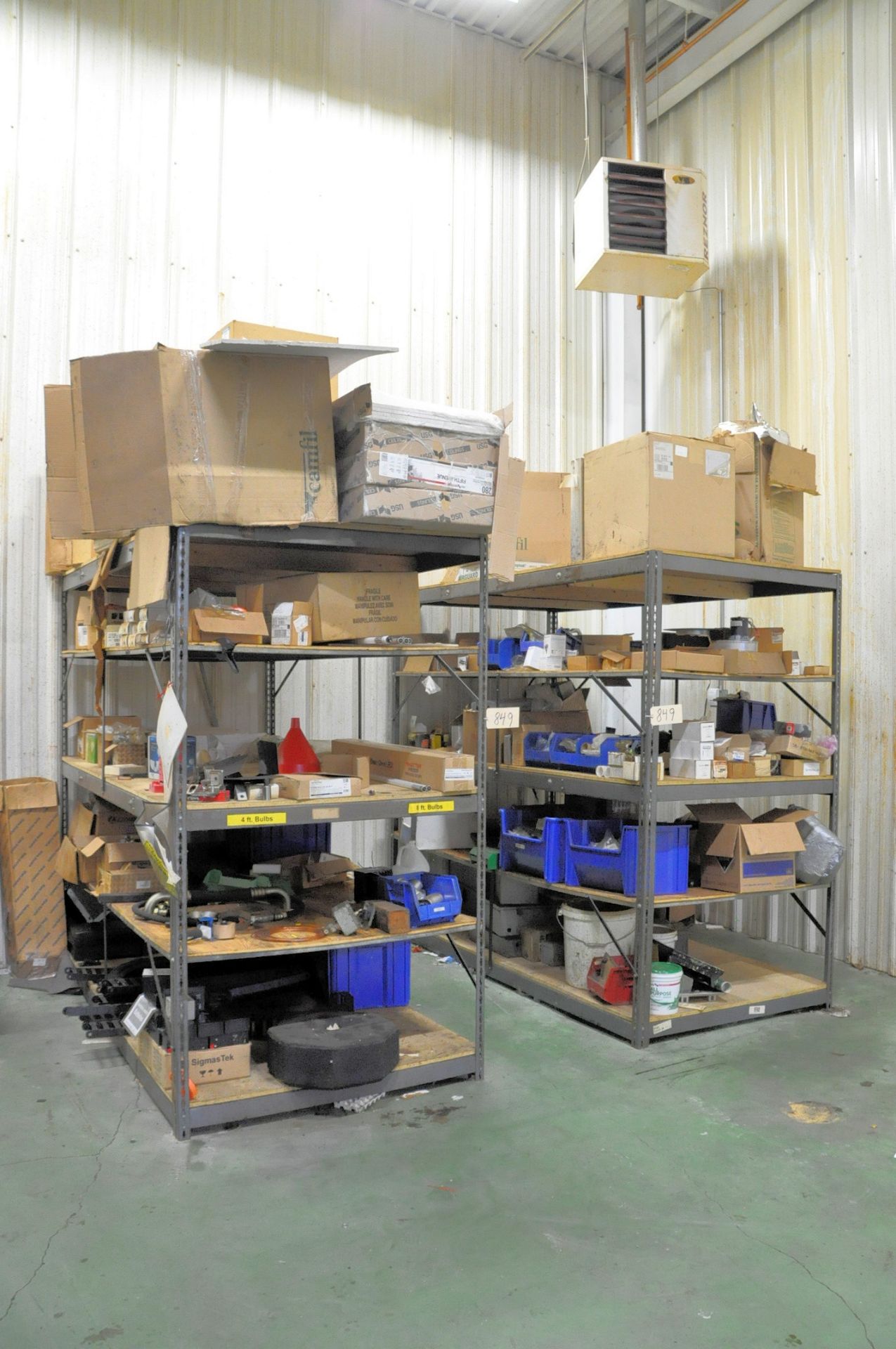 Lot-General Shop Maintenance with (2) Sections Shelving, (Air Compressor Room, (E-10)