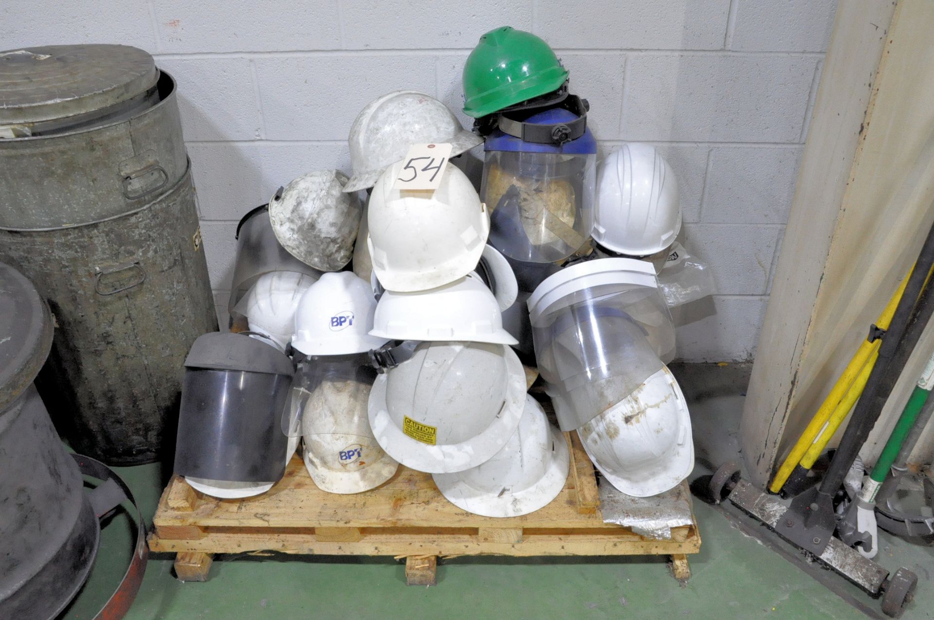 Lot-Safety Hats and Face Protection on (1) Pallet, (E-3)