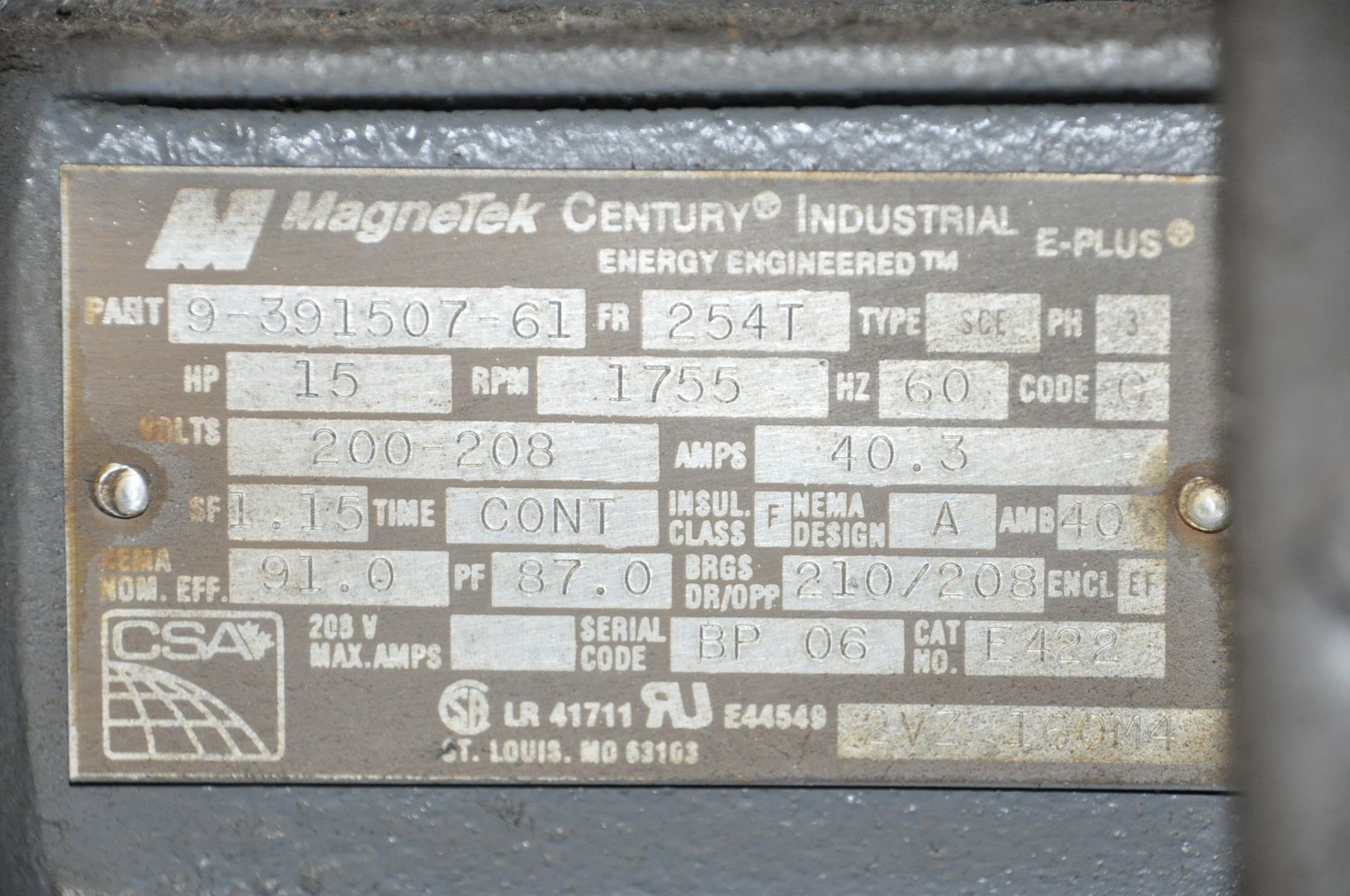 Magnetek 15-HP 3-PH Motor on (1) Pallet, (E-4) - Image 2 of 2