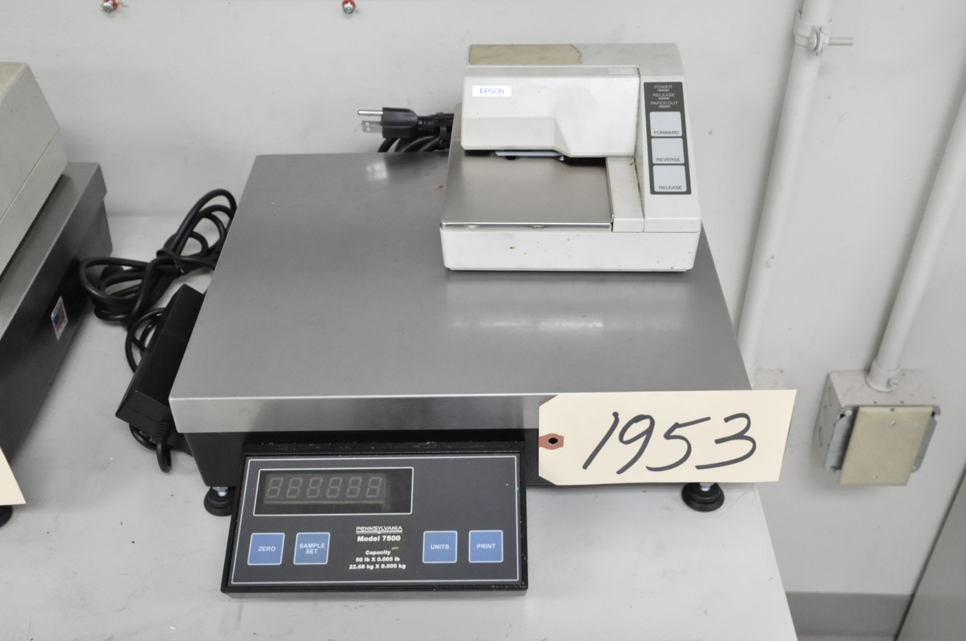 Pennsylvania Model 7500, 50-Lbs. Capacity Bench Top Digital Scale with Epson Label Printer, (