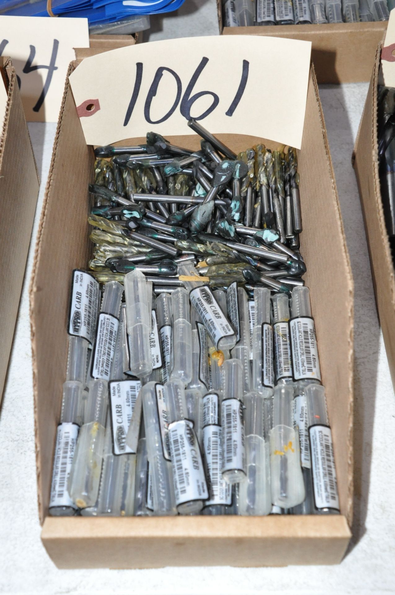 Lot-Packaged and Regrind Carbide Straight Shank Drills in (1) Box, (E-3)