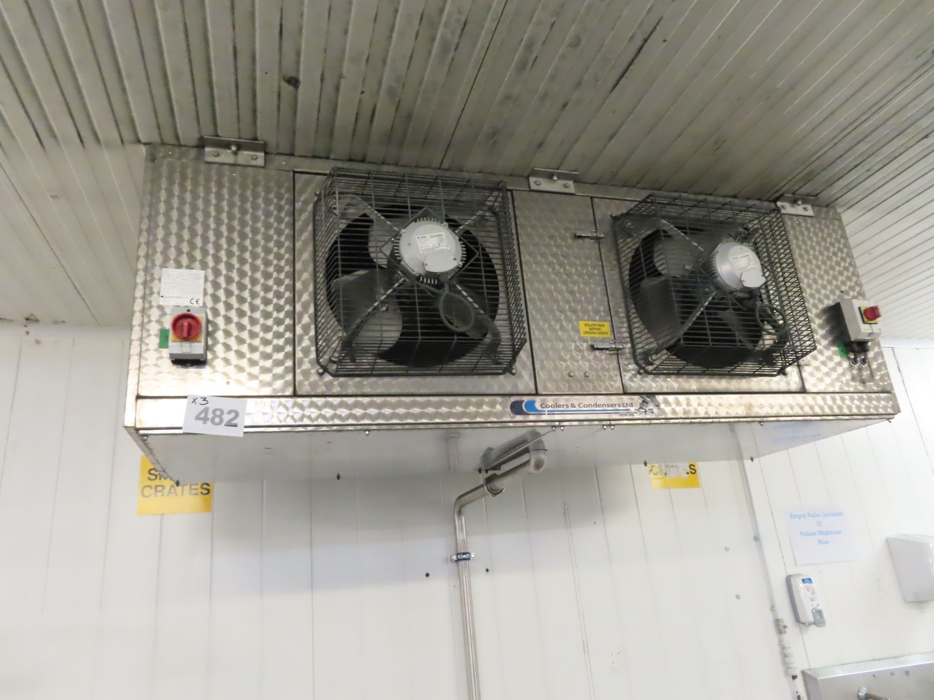 3 X COOLERS & CONDENSERS 2-FAN EVAORATORS.