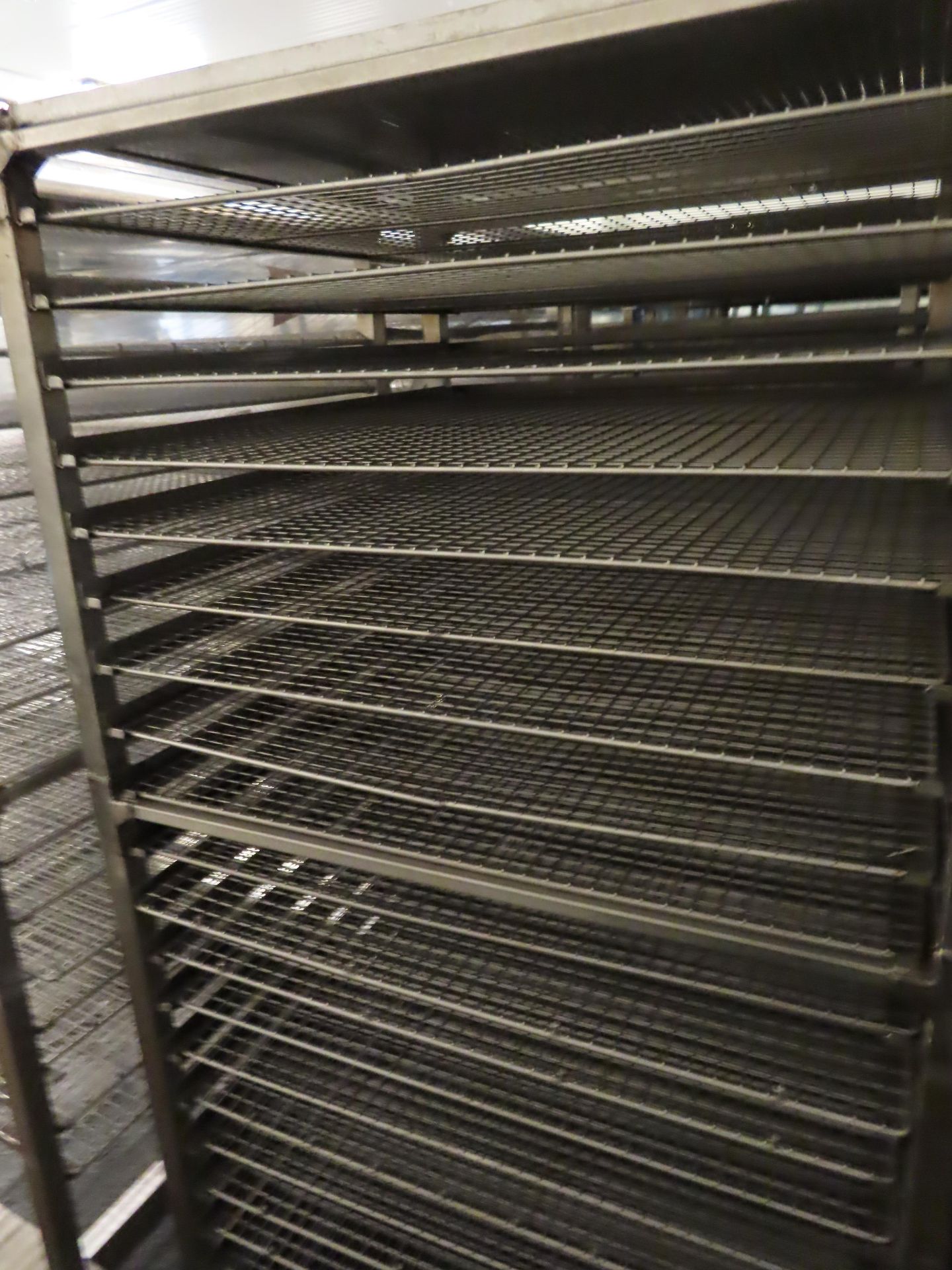 3 X S/S TROLLEYS WITH PERFORATED TRAYS. (57 TRAYS) - Image 2 of 2