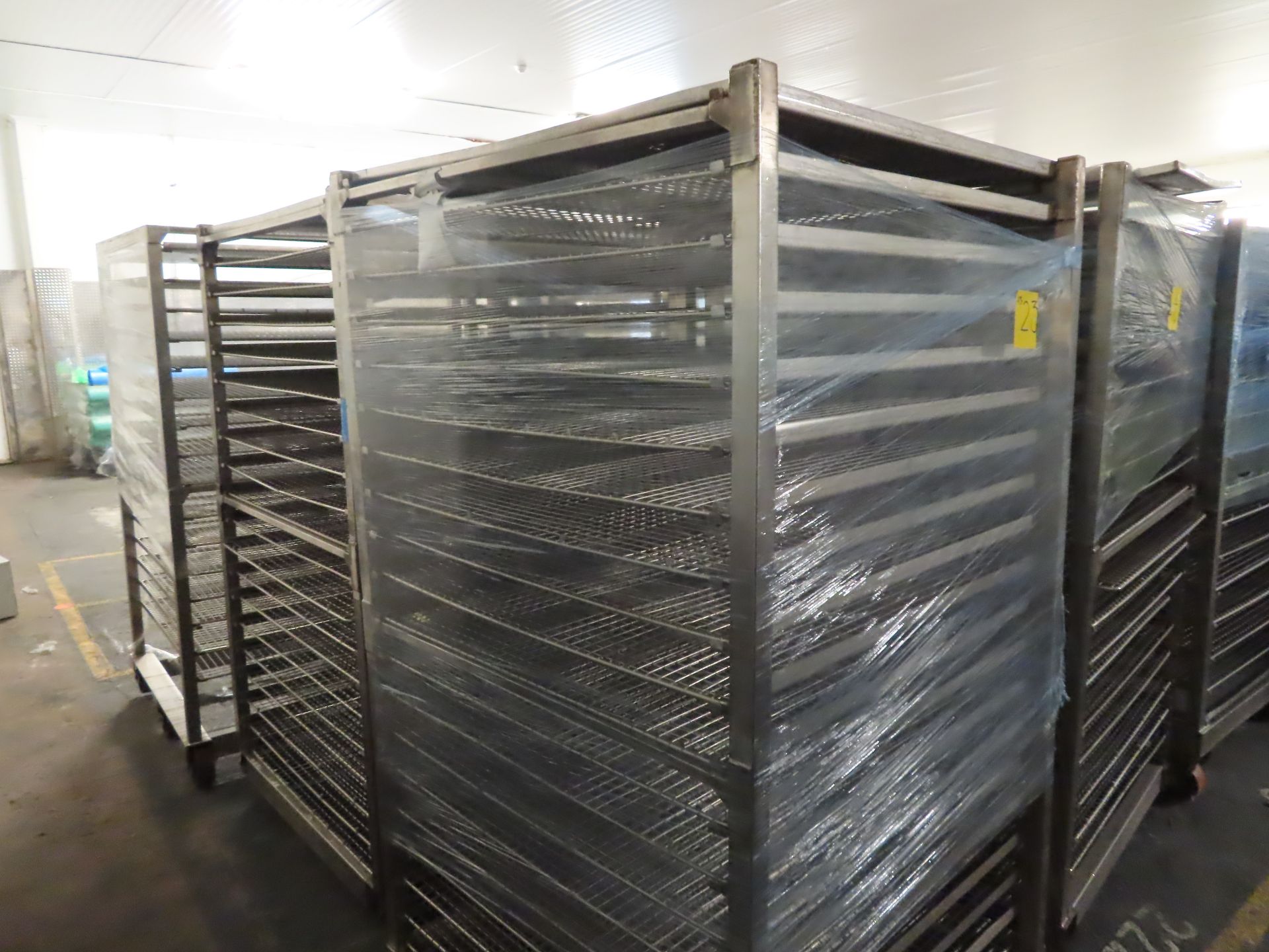 3 X S/S TROLLEYS WITH PERFORATED TRAYS. (57 TRAYS) - Image 2 of 3