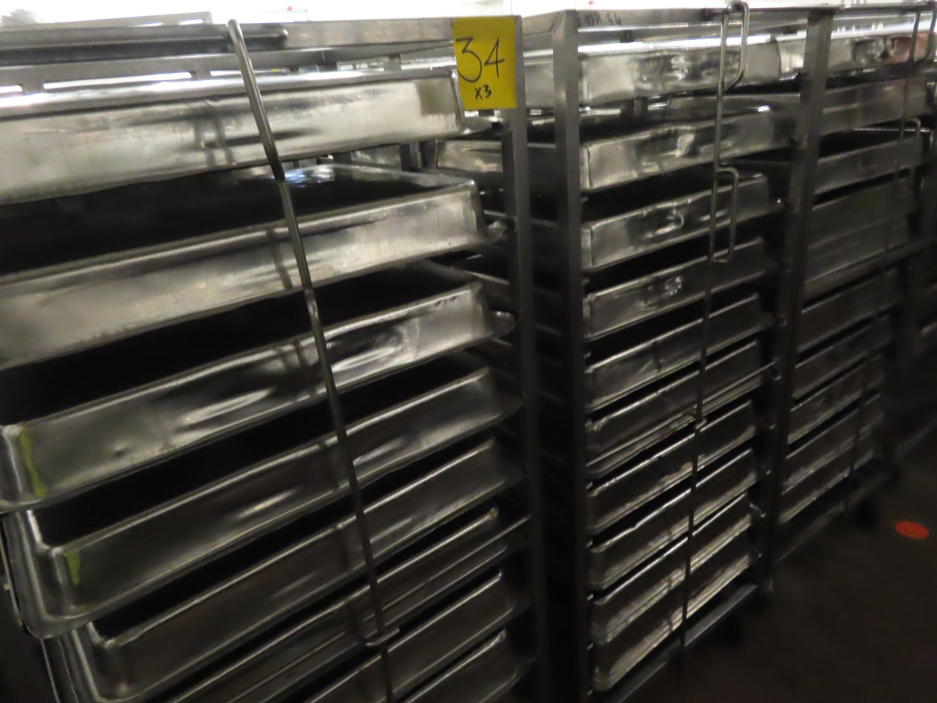 3 X S/s DOUBLE TROLLEYS WITH 60 TRAYS. - Image 2 of 4