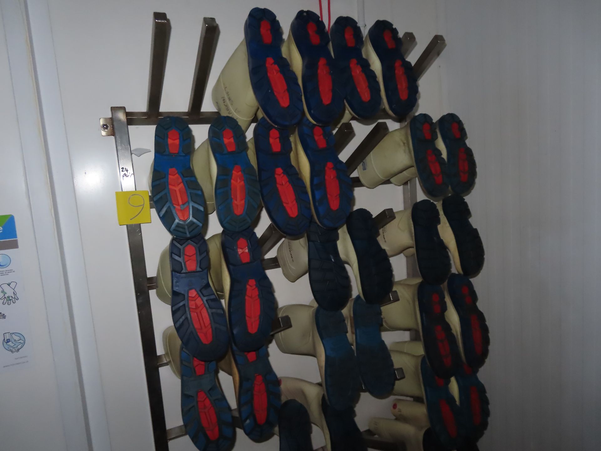 2 X WALL MOUNTED WELLIE HOLDER.