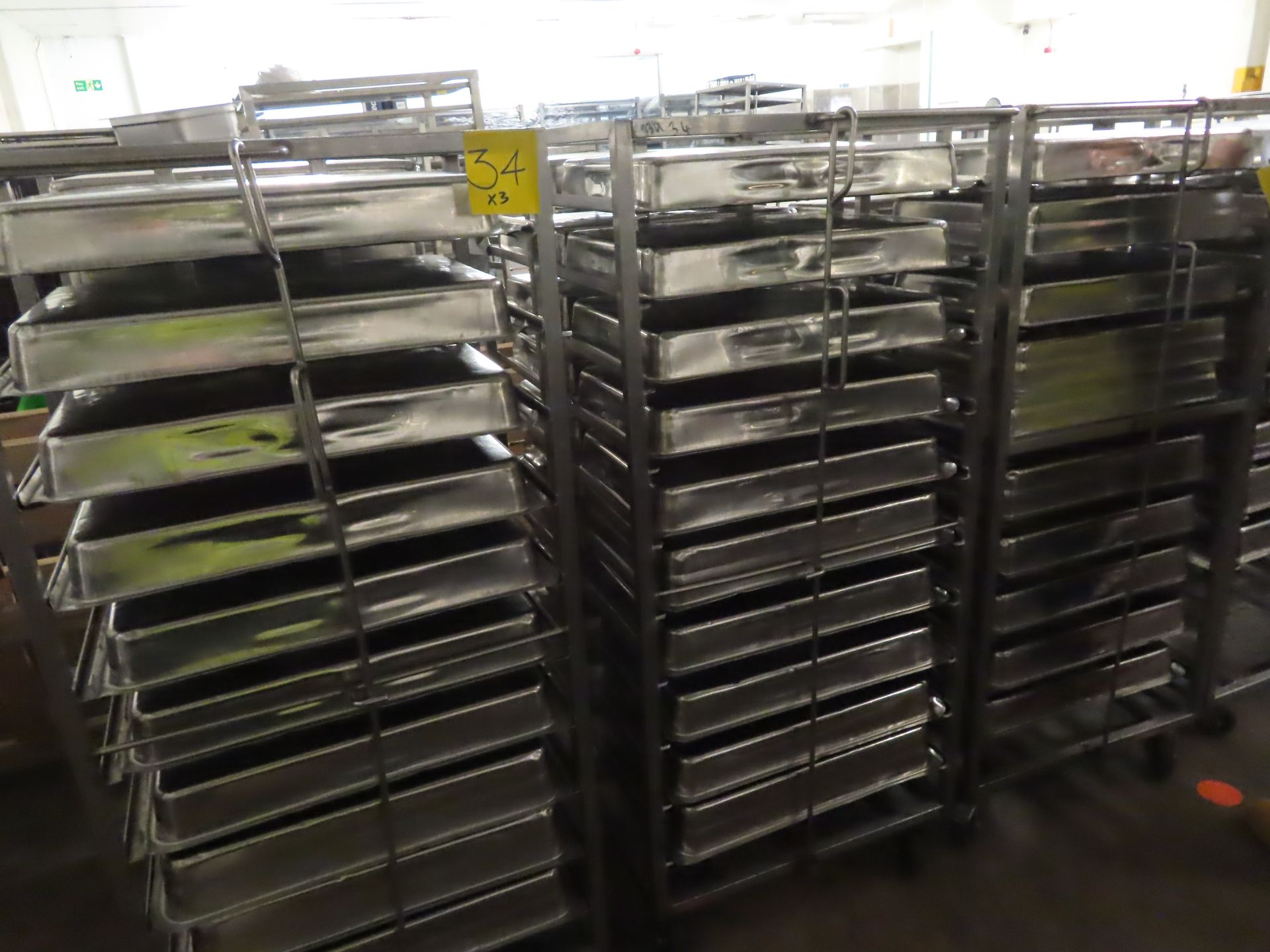 3 X S/s DOUBLE TROLLEYS WITH 60 TRAYS.