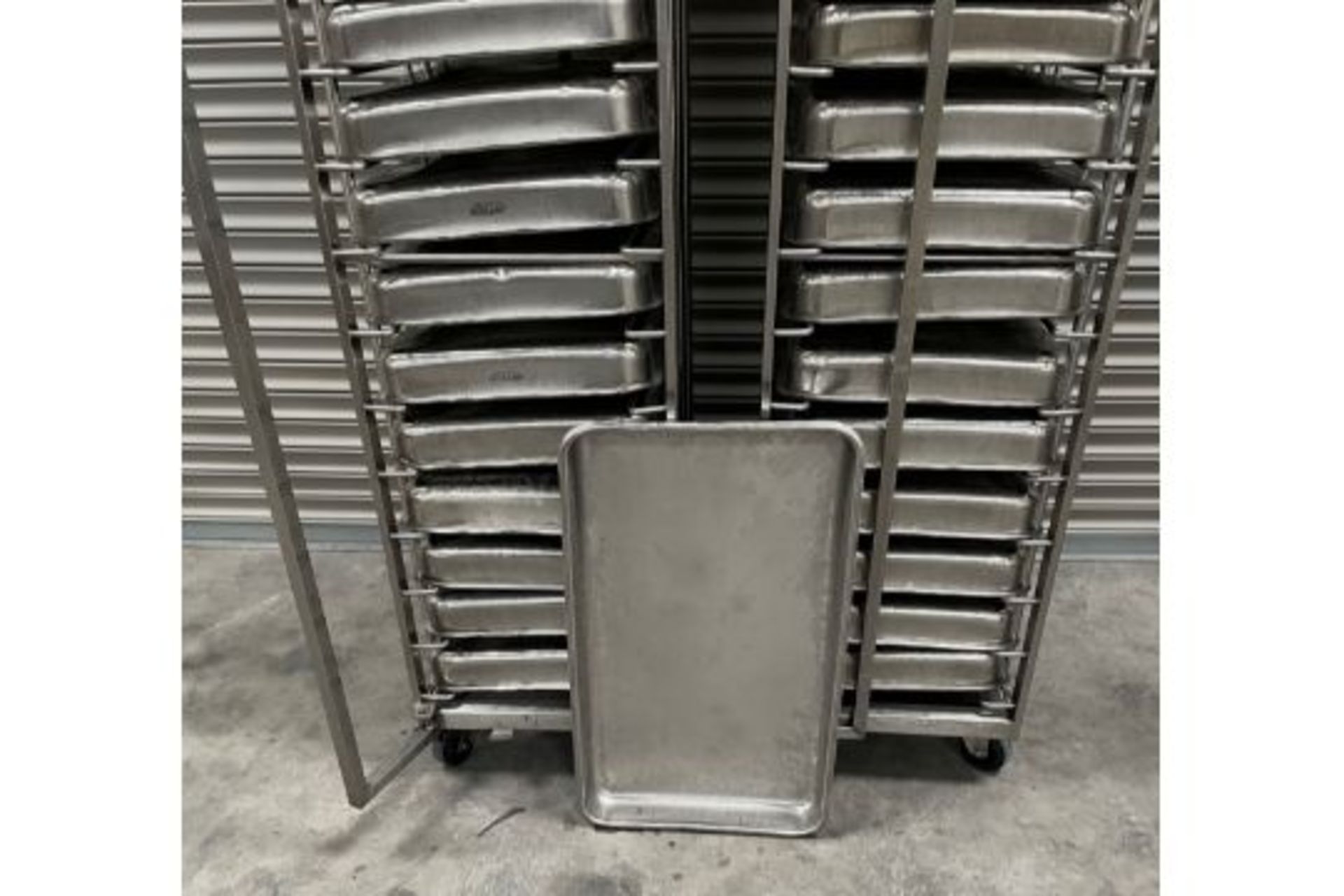 2 X UNITECH S/S RACKS COMPLETE WITH 14 GASTRO TRAYS IN EACH RACK - Image 2 of 2