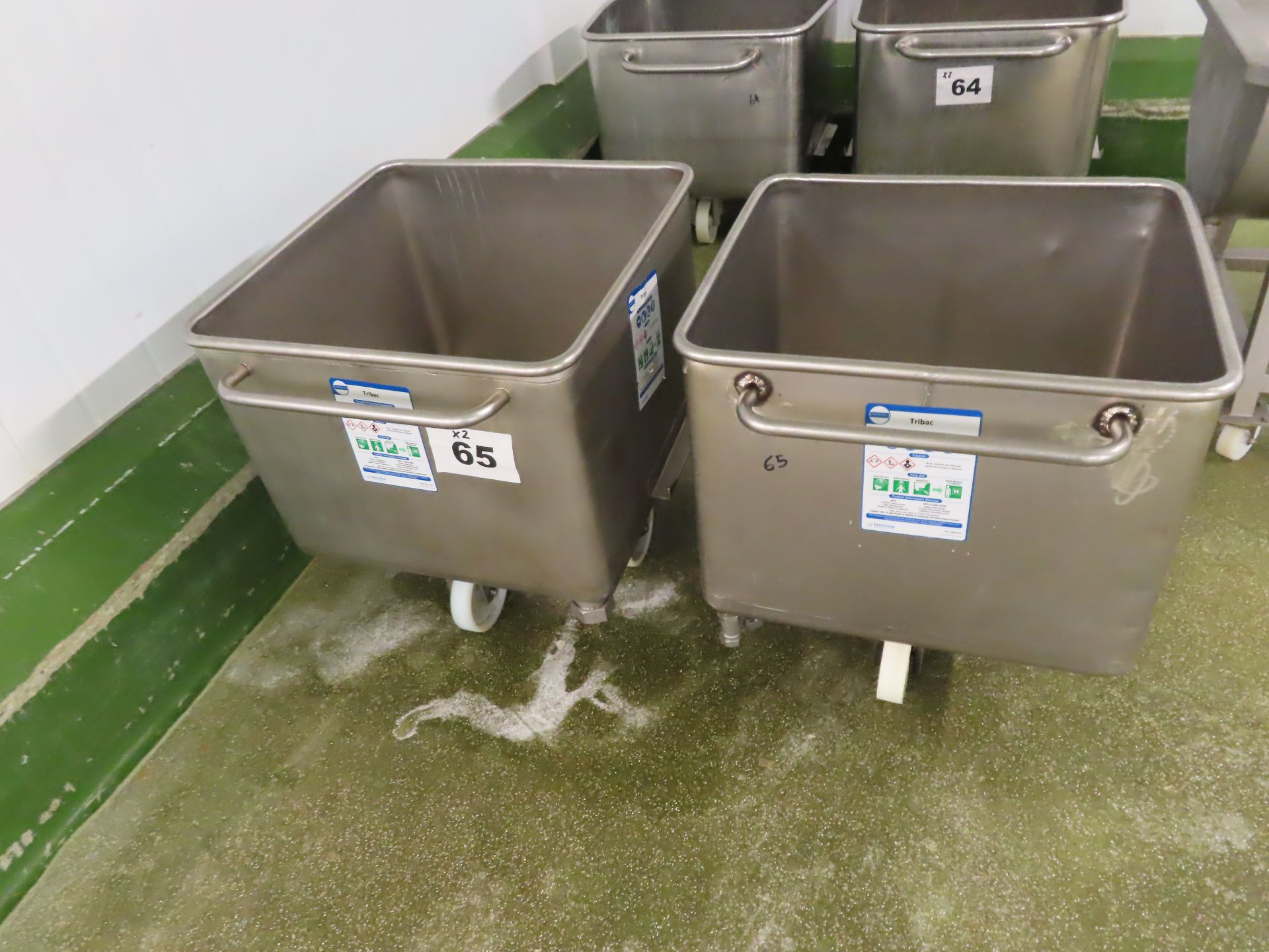 2 X S/S 200 LITRE TOTE BINS.