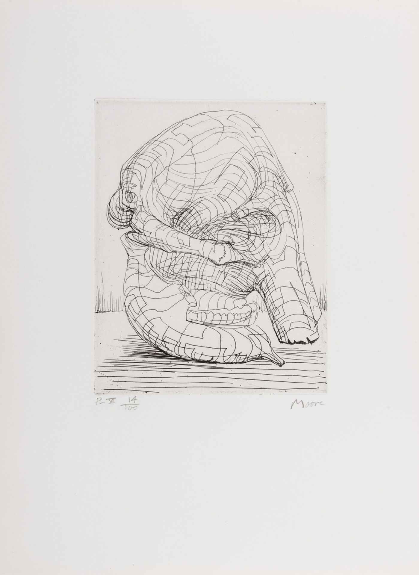 Henry Moore (1898-1986) Elephant Skull Plate VII (Cramer 120)