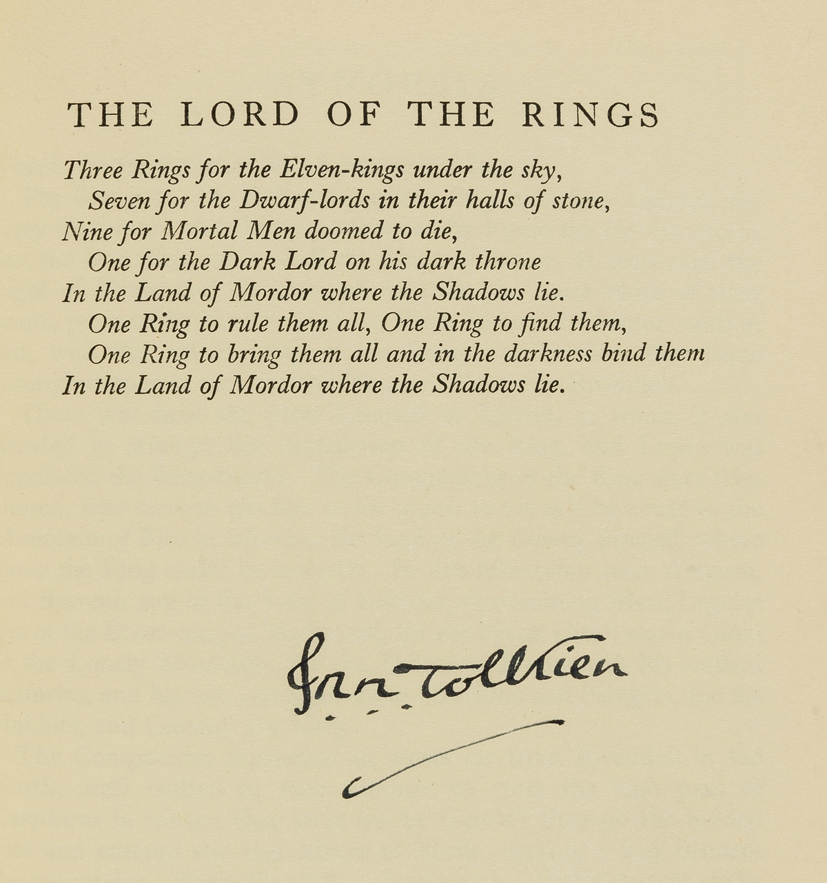 Tolkien (J.R.R.) [The Lord of the Rings], 3 vol., first editions, first impressions, vol. 3 signed … - Image 2 of 2