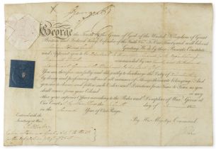 George IV (King) Commission appointing Eaton Monins adjutant to the 52nd or Oxfordshire regiment …