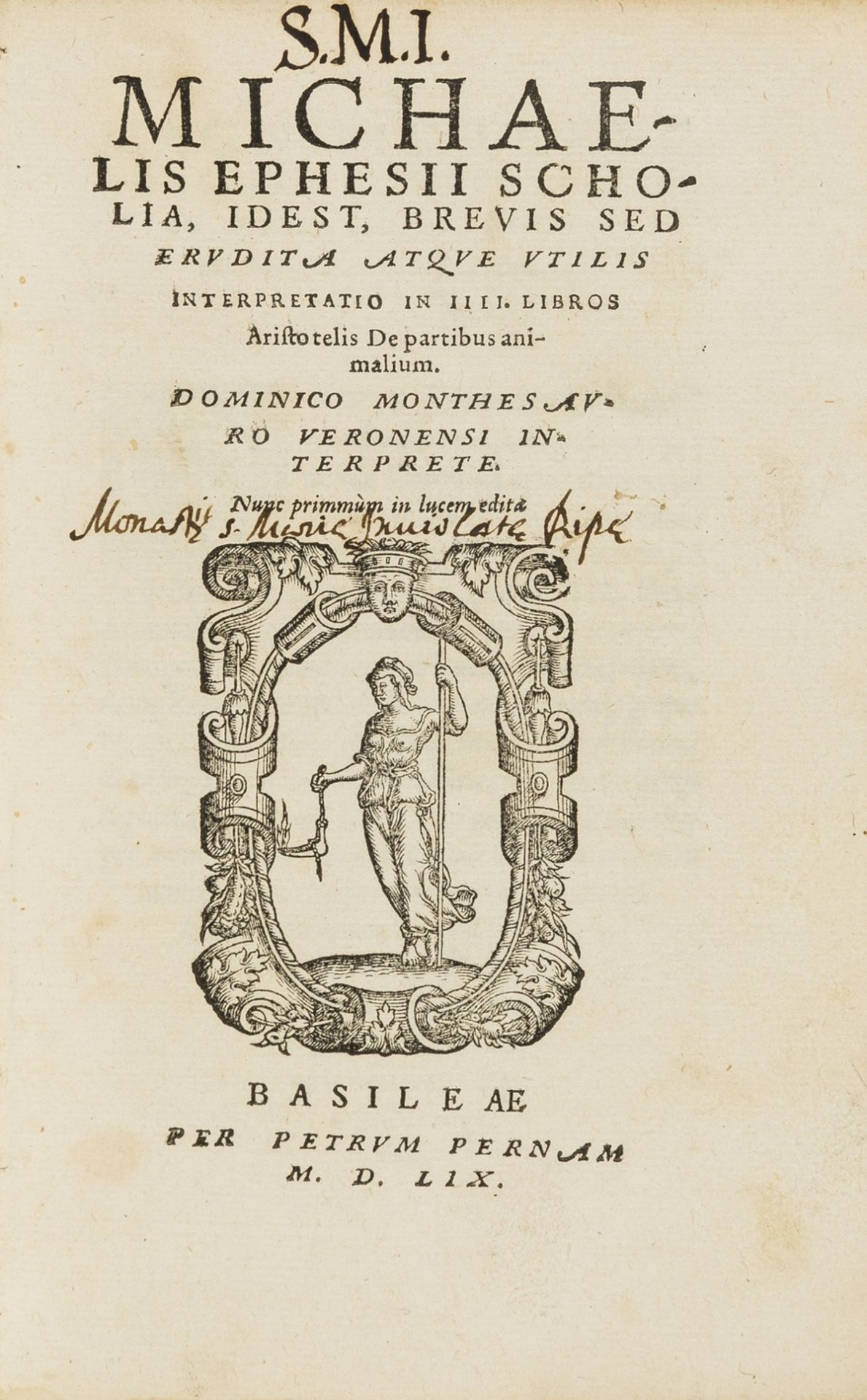 Aristotle.- Michael (Ephesius) Scholia, id est, brevis sed erudita atque utilis interpretatio in …