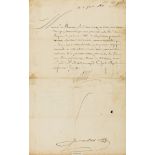 Louis XIV (King) Warrant letter signed "Louis" for the Duc de Pomponne to be admitted to the …