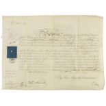 Victoria (Queen) Commission appointing Eaton Monins as colonel in the 69th Regiment of Foot, D.s. …