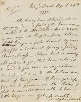 18 century poet detained for debt.- Smart (Christopher) Autograph Letter signed to Sir John Hussey …