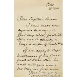 Kitchener (Horatio Herbert, Earl Kitchener of Khartoum) Autograph Letter signed to Captain Anson, …