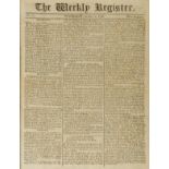 Periodical.- The Weekly Register, 2 vol., numbers 1-89, T. Gillet , 1798-1799.