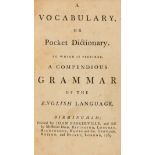 Baskerville.- Language.- A Vocabulary, or Pocket Dictionary. To which is added a Compendious …