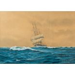 Maritime.- Neville-Cumming (Richard Henry) A schooner in coastal waters, watercolour and gouache, …