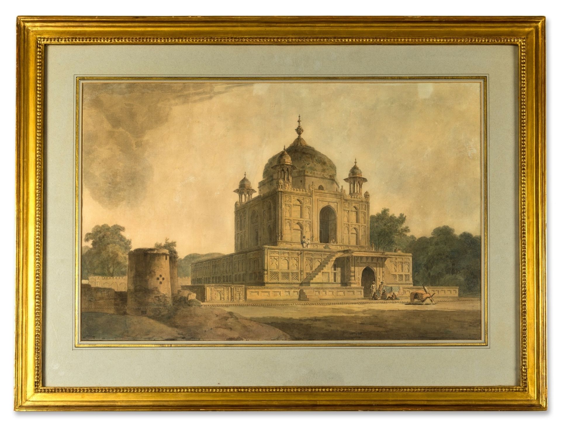 Daniell (Thomas) and William Daniell. Mausoleum of Sultan Purveiz, near Allahabad, watercolour, …