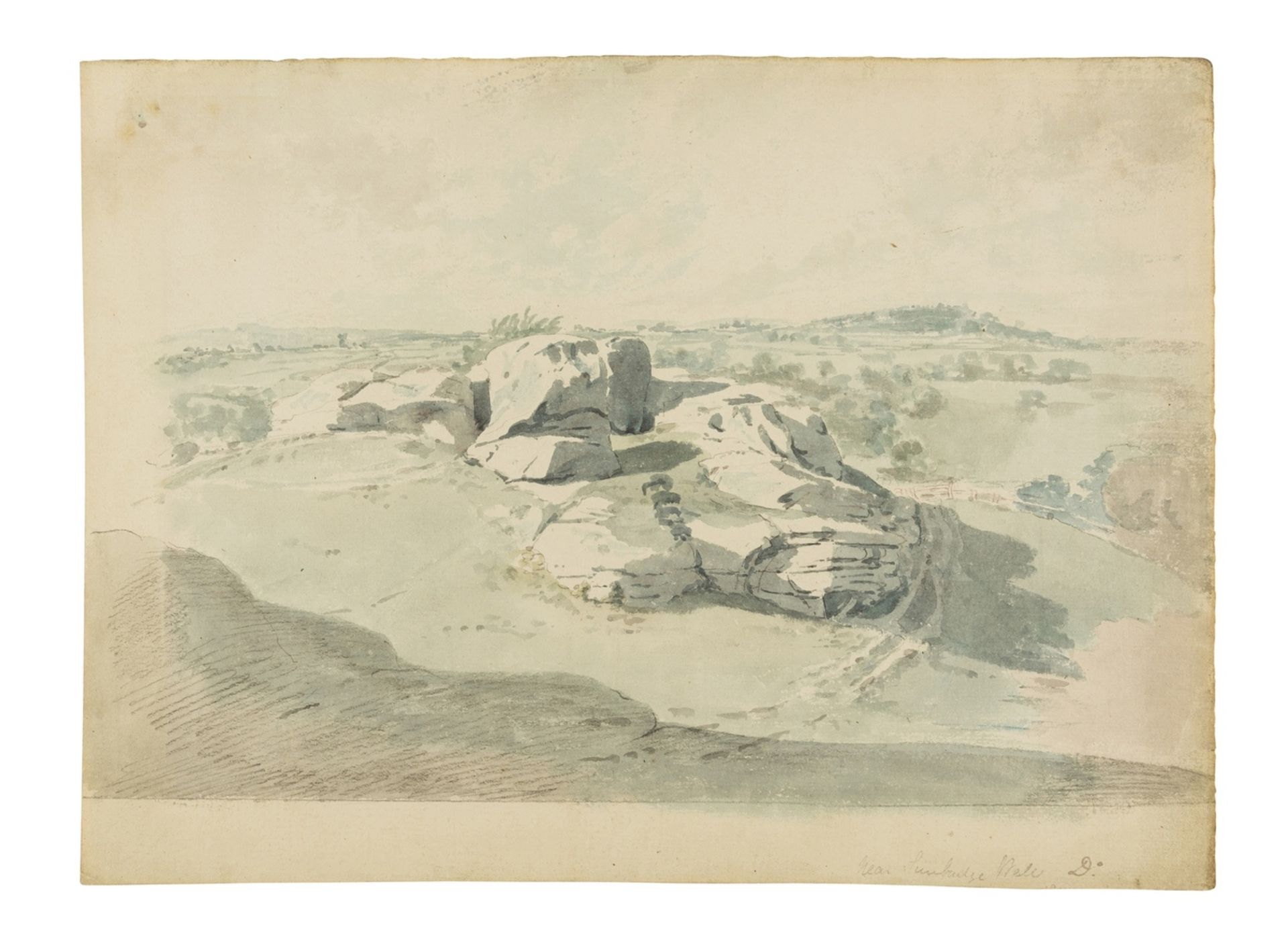 Daniell (William) Rocky landscape, near Tunbridge Wells, watercolour, [c. 1820].