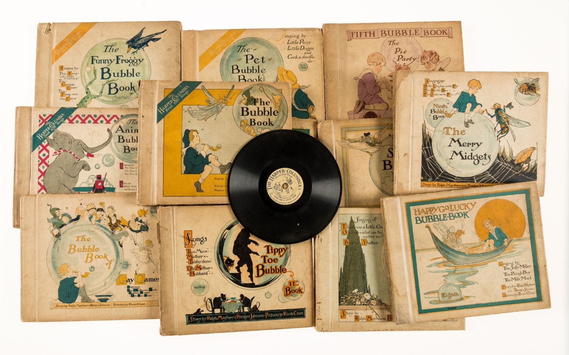 Mayhew (Ralph) & Burges Johnson., The Bubble Book, Nos.1-12, each with 3 gramophone records in …