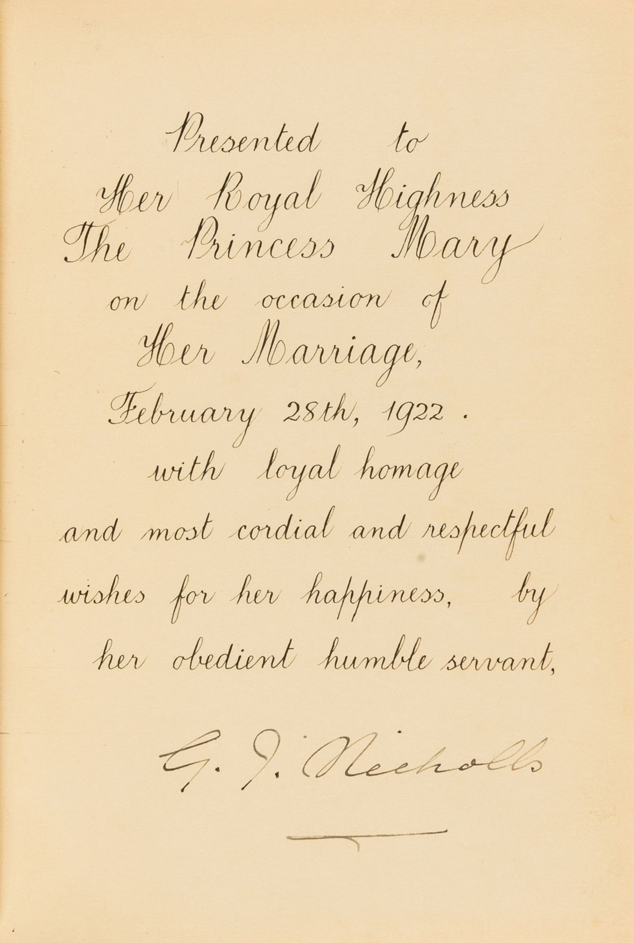 Nicholls (George J.) Bacon and Hams, inscribed to Princess Mary as a wedding present, with … - Image 2 of 2