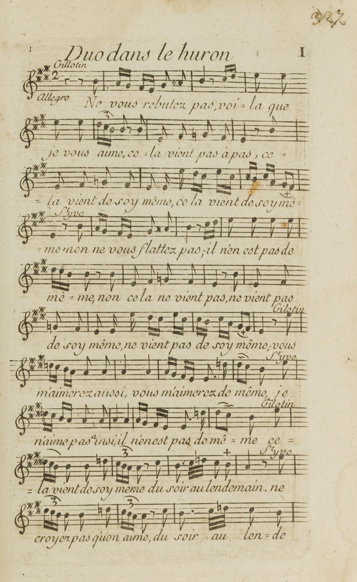 Music.- Popular songs.- An excellent group of c.80 most separately published 18th century French …