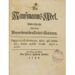 Economics & Law.- Loen (Johann Michael) Der Kaufmanns-Adel..., first edition, Frankfurt, …