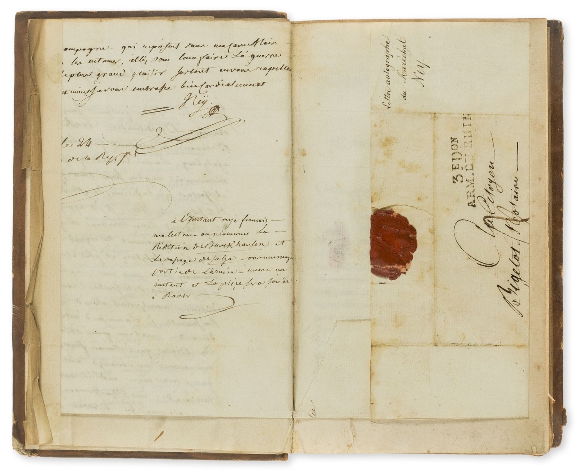 Ney (Michel, Marshal) Autograph Letter signed to Jean-Baptiste Bigelot, notary of Nancy, in …