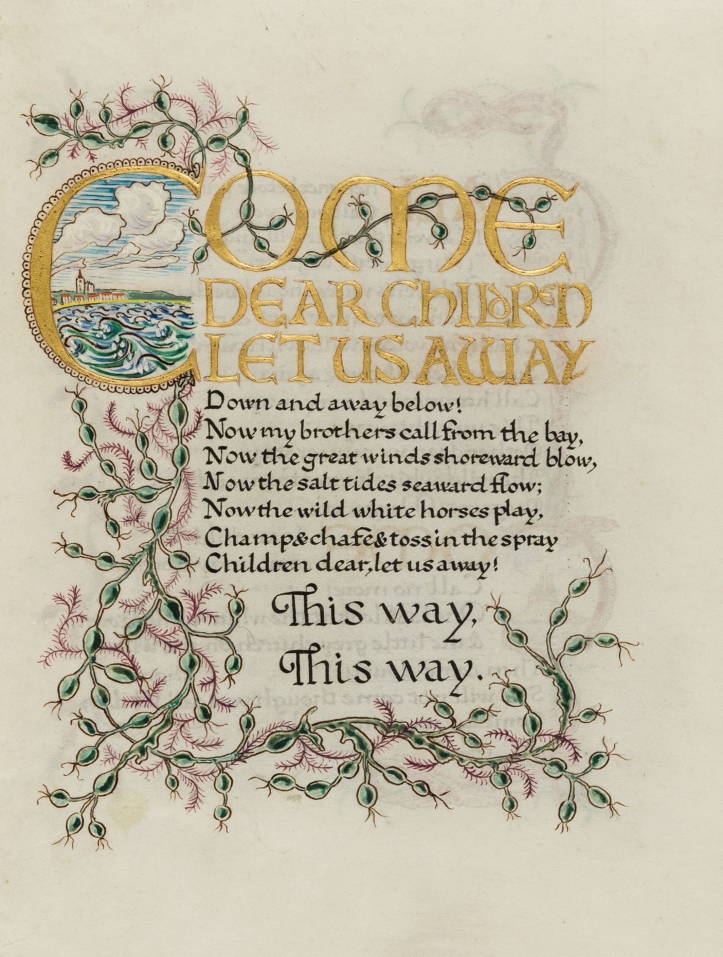 Calligraphic manuscript.- Moore (Marie E.K., calligrapher).- Arnold (Matthew) The Merman, …