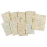 Montgomery (James) & Robert Montgomery, poets. Collection of 15 Autograph Letters Signed, 1 Letter …