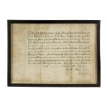 Charles II. Licence signed "Charles R" and countersigned "Arlington" to Samuel Barton, allowing …