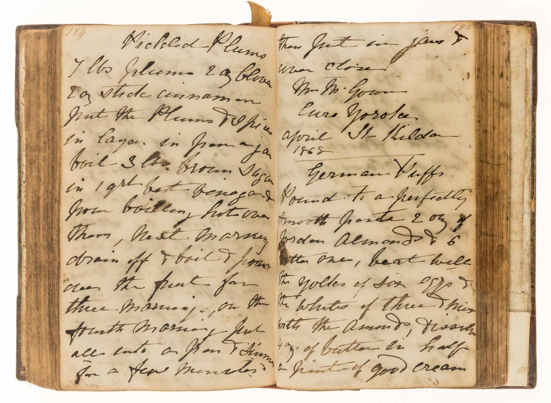 Manuscript.- [Collection of recipes], manuscript, in a variety of hands, contemporary half calf, …