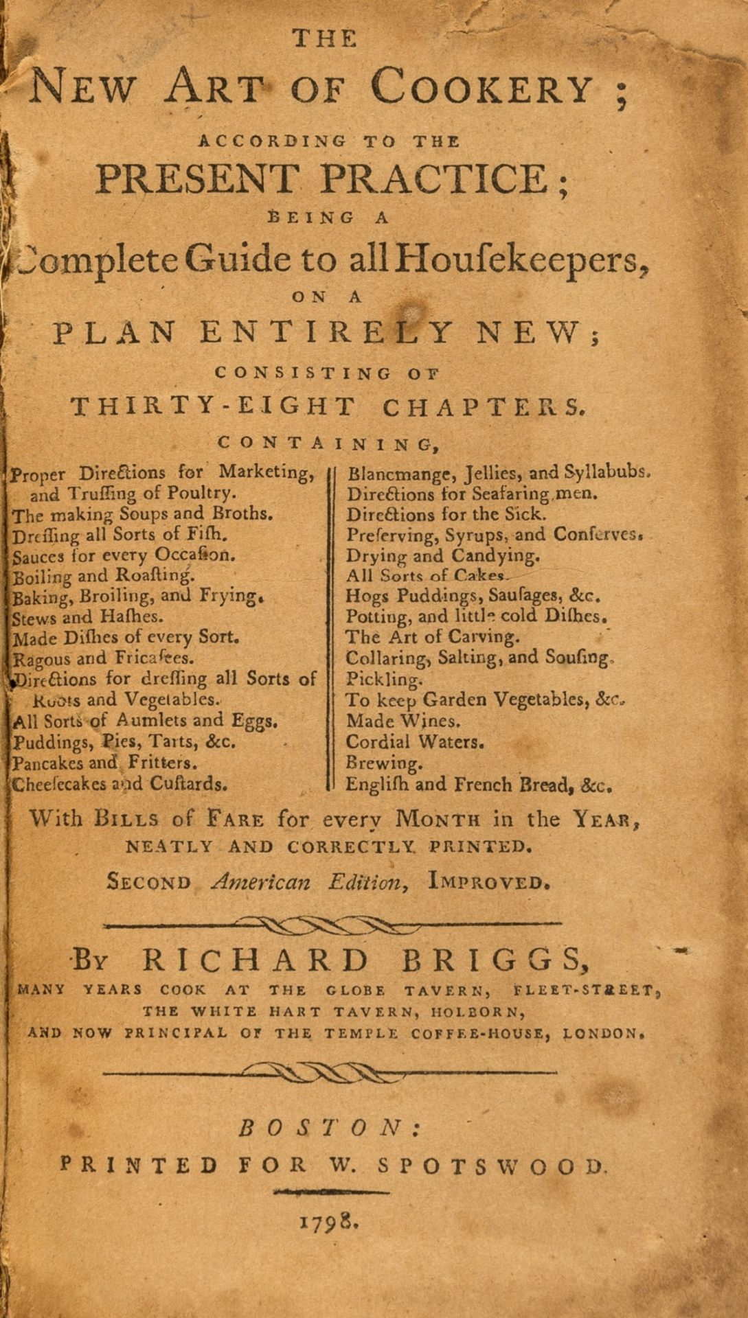 Briggs (Richard) The New art of cookery; according to the present practice; being a complete guide …