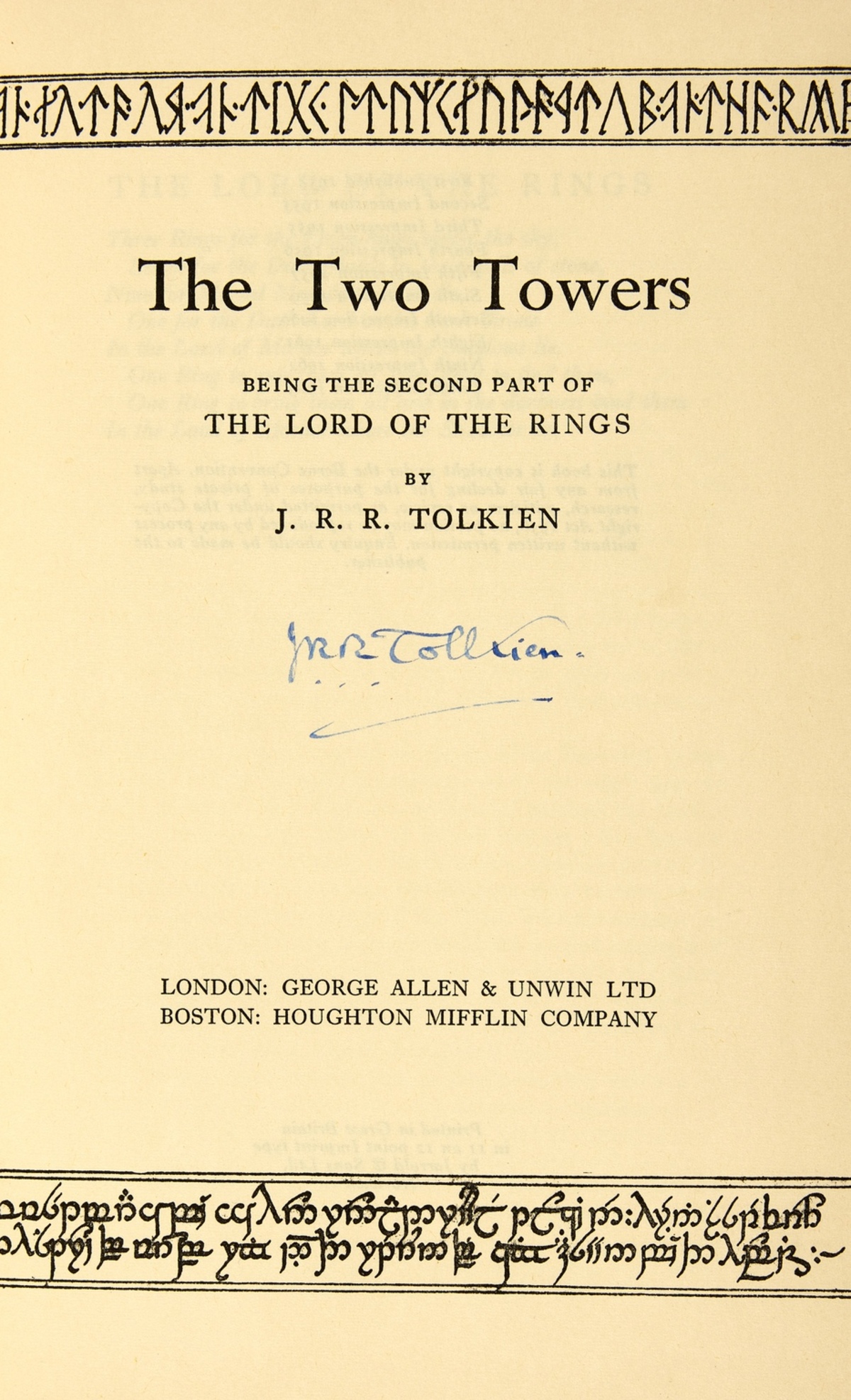 Tolkien (J.R.R.) The Lord of the Rings, 3 vol., tenth and thirteenth impressions, each signed by … - Image 2 of 3