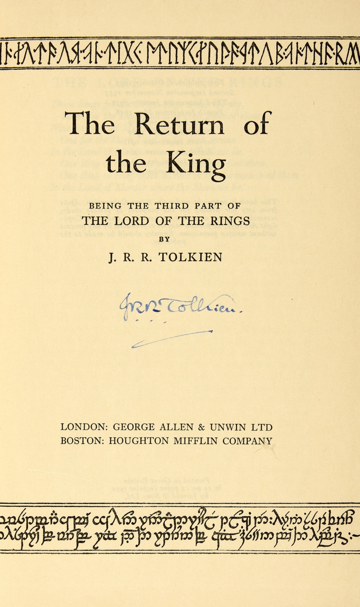 Tolkien (J.R.R.) The Lord of the Rings, 3 vol., tenth and thirteenth impressions, each signed by … - Image 3 of 3