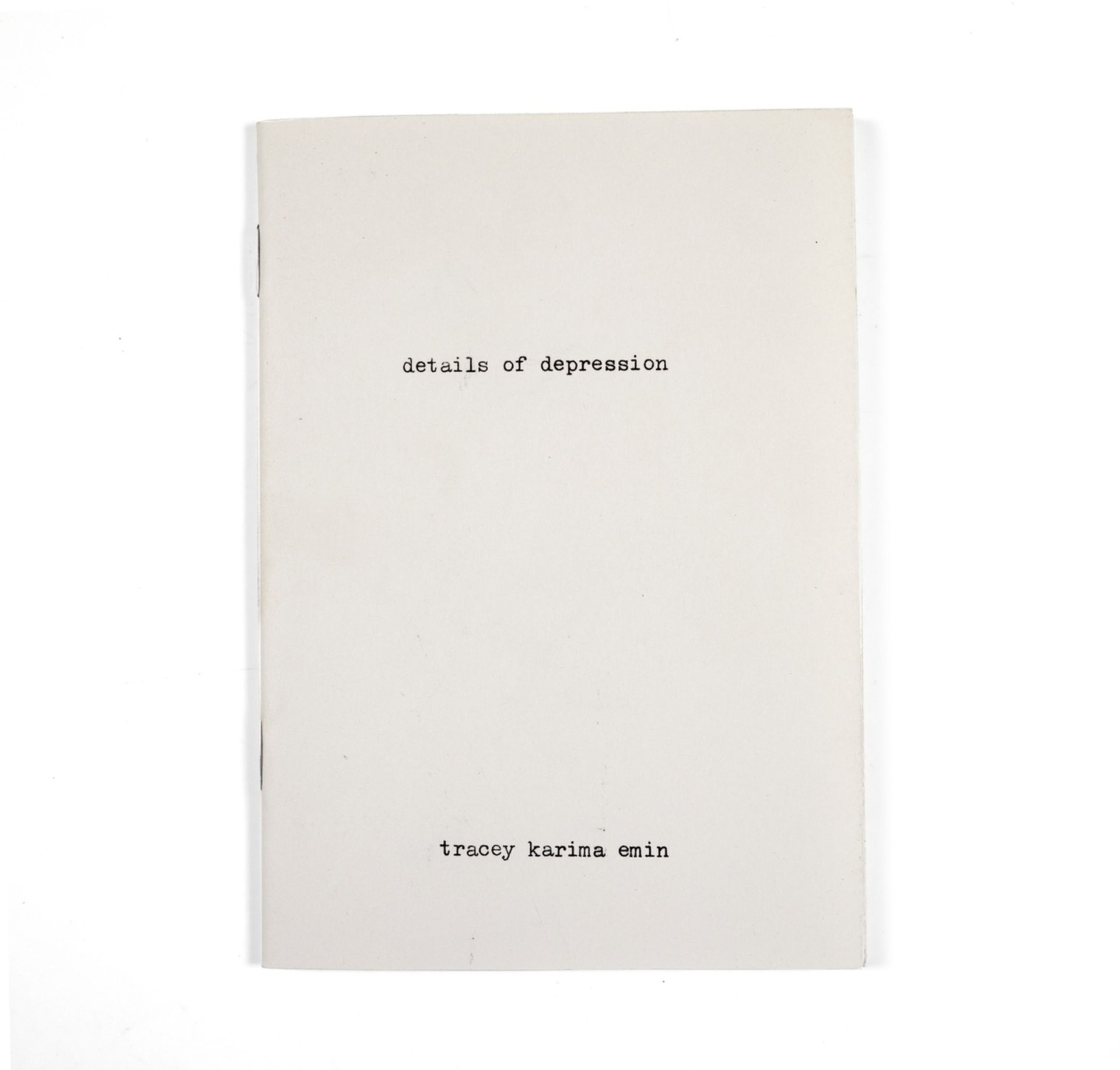 Emin (Tracey) Details of Depression, signed by the author, Cyprus & London, 2003.