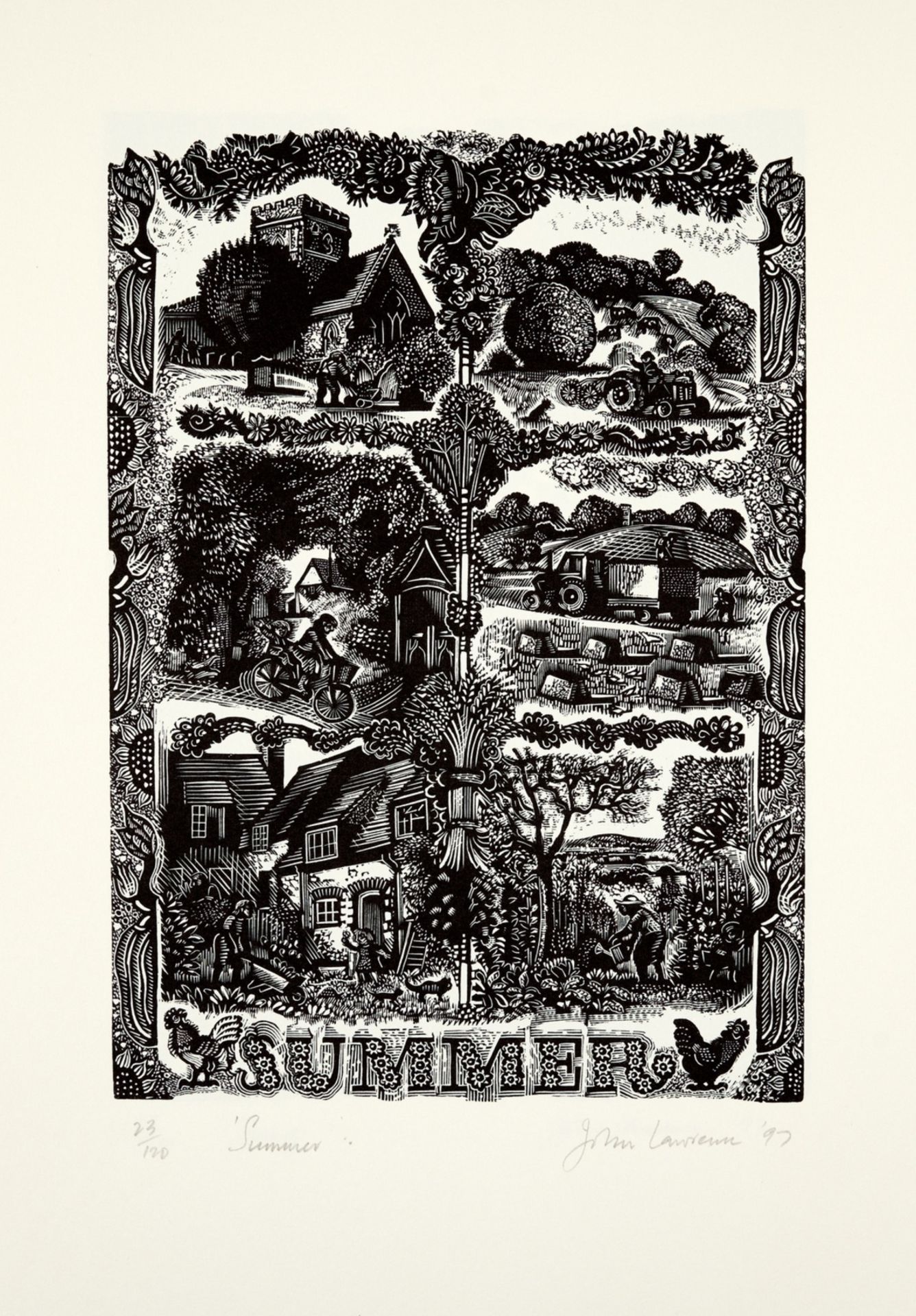 Lawrence (John) The Four Seasons: Four Wood Engravings , one of 120 sets, Fleece Press, 1997 & …