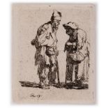 Rembrandt van Rijn (1606-1669) Beggar man and beggar woman conversing