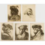 Giovanni Benedetto Castiglione 16091664 Five head studies from the series of Large Oriental ...