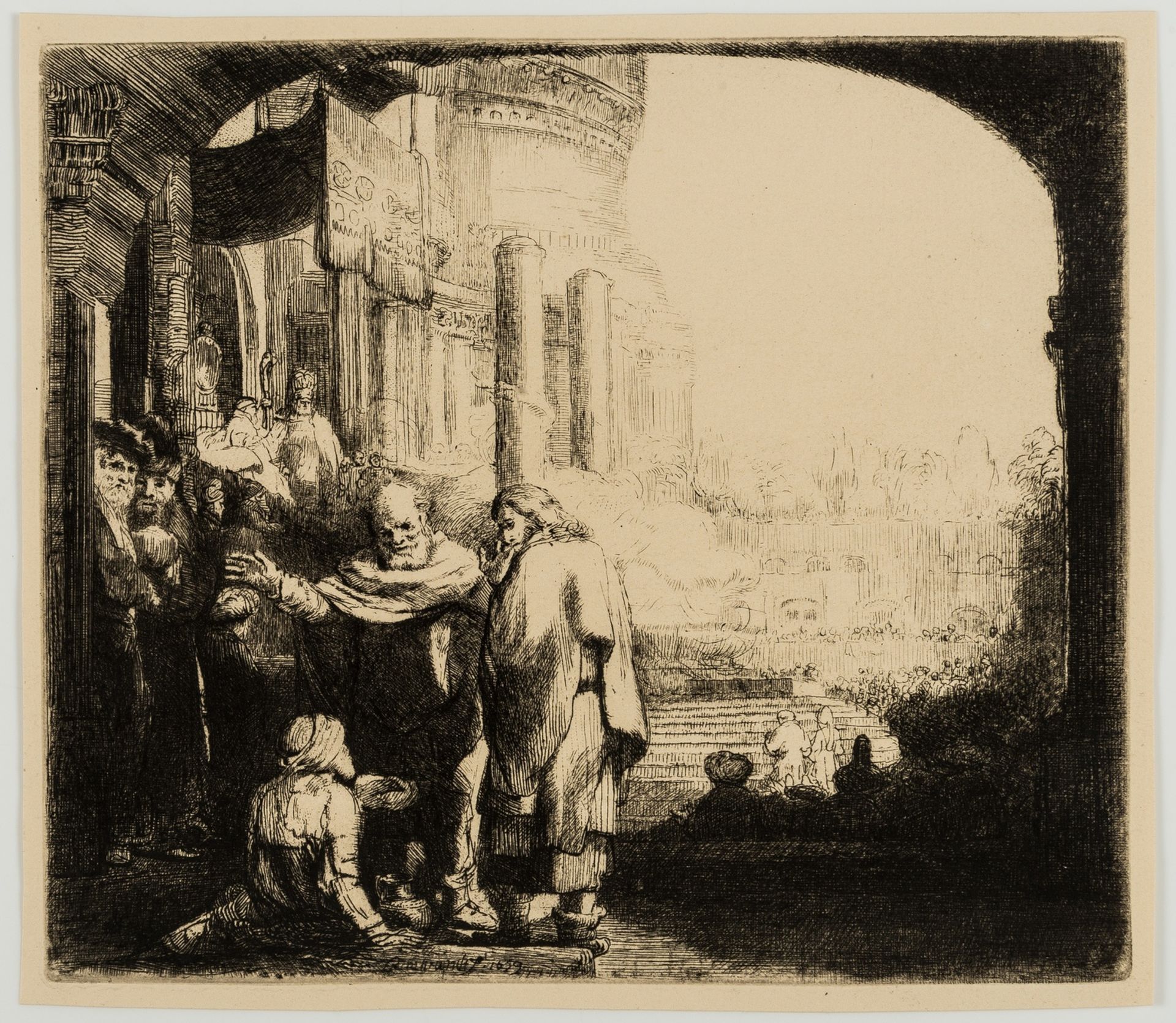 Rembrandt van Rijn (1606-1669) Peter and John Healing the Cripple at the Gate of the Temple